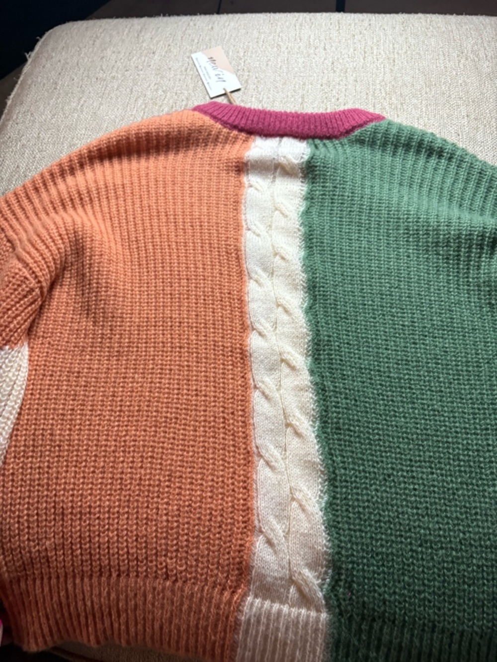 NWT Oversized Color Block Soft Cozy Knit Sweater Top size medium - Picture 14 of 14
